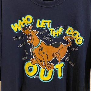 VTG Y2K Scooby Doo Who Let The Dogs Out Baha Men Song Cartoon Parody Tee